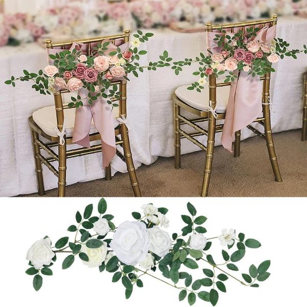 Fleurs décoratives Yan Rose artificielle décorations de chaise de mariage allée Pew pour arc cérémonie chérie Table centres de Table décor