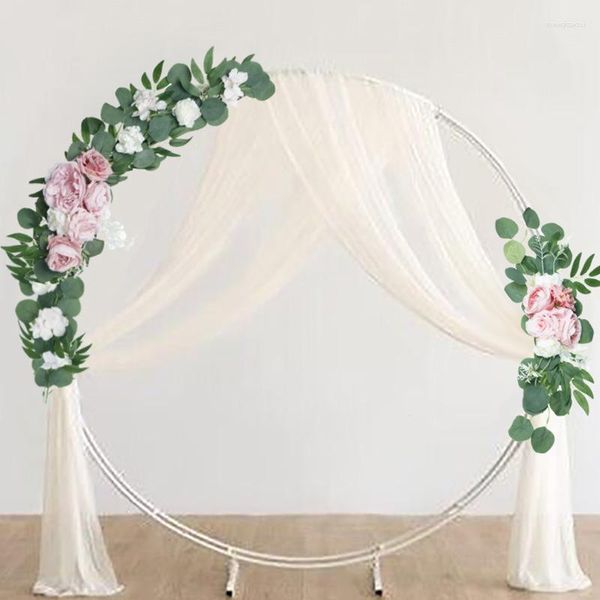 Fleurs décoratives yan arc arc arc arc swag arrangement floral pour la cérémonie en arrière-plan réception sweetheart table chaise décoration