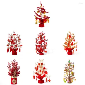 Decoratieve Bloemen Jaar Fortuin Boom Ornament Voor Creatieve 2024 Chinese Festival Decor Geld Versiering Zakelijke Conferentie