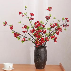 Decoratief bloemen Jaar Home Decor Fortune Making Fruit Berry Christmas Decoration Simulation Plant Red Holly