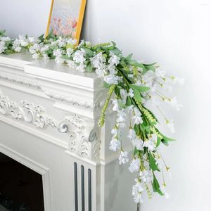 Fleurs décoratives yeenanee 5,9 pieds de papier fleur guirlande pour fond manteau toute l'année florale intérieure extérieure de mariage arche de mariage.