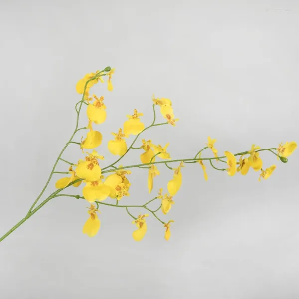 Flores decorativas Gente amarilla Plantas de flores falsas en maceta Zen Decoración del hogar Plástico