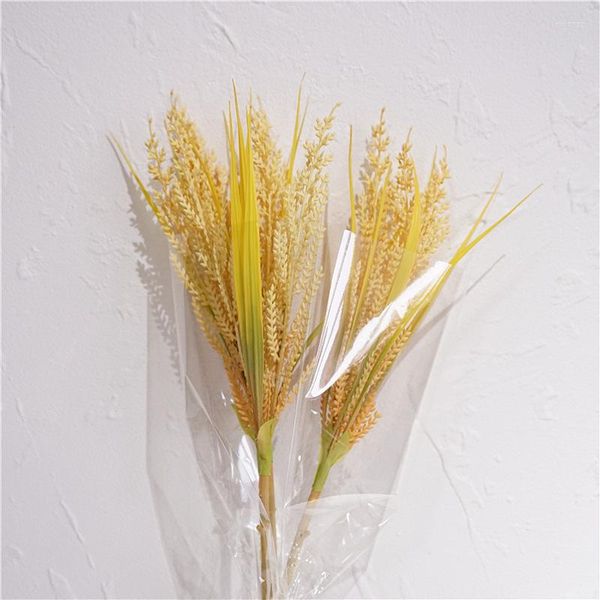 Fleurs décoratives jaune blé fleur Simulation plante avoine mariage automne décoration Grain riz faux plastique