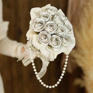 YILEEGOO – Bouquet de roses artificielles, fleurs décoratives, savon à la mode avec pendentifs en perles, cadeau de bain pour mère saint-valentin S