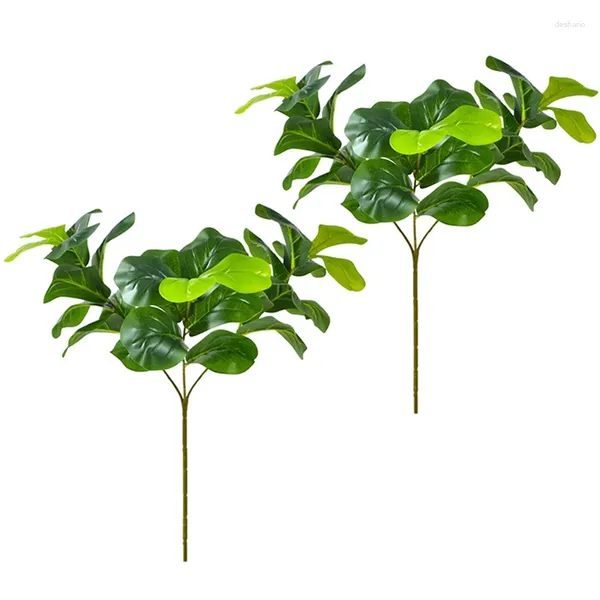 Fleurs décoratives YO-25.6 pouces plantes artificielles feuille de violon figue Faux Ficus Lyrata arbre faux buissons verdure pour jardin porche fenêtre boîte