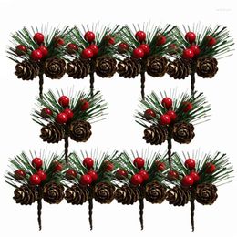 Fleurs décoratives yo-50pcs mini simulation de Noël pins de Noël