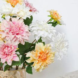 Decoratieve bloemen YOMDID Kunstmatige Dahlia's voor decoraties Realistisch Touch Roze Bruiloft Arrangement Kunst Siliconen Dahlia