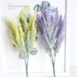 Fleurs décoratives Zerolife 1Pc décorations artificielles pour mariage lavande vert violet blanc fausse fleur fête maison anniversaire