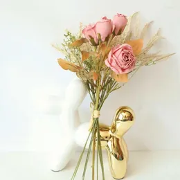 Fleurs décoratives zerrolife un tas de belles roses artificielles en soie bricolage maison jardin décoration de mariage décoration de fleur
