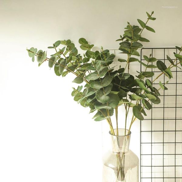 Fleurs décoratives Zerolife plantes en plastique artificielles feuilles arbre vert branche d'eucalyptus pour jardin mariage décoration faux feuillage noël