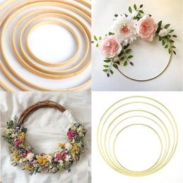 Decoratieve bloemen Zerolife bruiloft decor hangende ring krans rotan bamboe metalen ijzeren deur DIY ambachtelijke feest bruids houder babyshower