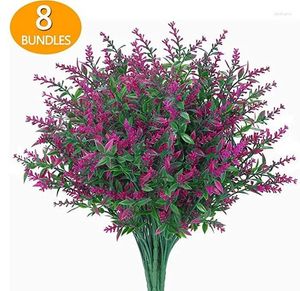 Fleurs décoratives Zinnia Artificiel 24 paquets Fleur Fleur extérieure Colorful Decande Lavande pour une tige longue Faux