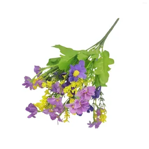Fleurs décoratives Zinnia artificielles Faux Bouquet de marguerite colorée pour les arrangements de tiges de fleurs de Table à la maison