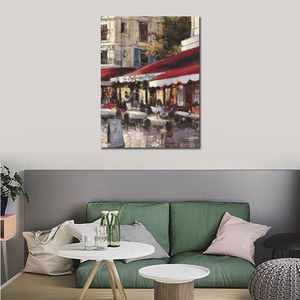 Decoratieve Franse kunst Avenue des Champs Elysees Brent Heighton schilderij handgemaakte moderne canvas kunstwerken voor restaurant decor