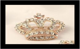 Decoratief kledingkristal voor vrouwen Wedding Bridal Shiny Ridestone Crown Dress Dress Pin ZDMS5 Pins Broches O6dth2914254