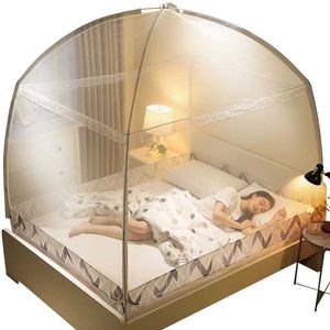 Decoratieve kant Thichened Ademend Mesh Luifel Grote Mongoolse Yurt Mosquito Net Summer Home Beddengoed Benodigdheden