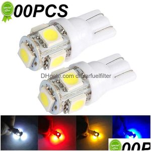 Luces decorativas 100pcs T10 LED CAR 5050 5SMD Super White Red Amarillo 194 168 W5W Estacionamiento BB Lámpara de lámpara de lectura de 12V Deli dhort