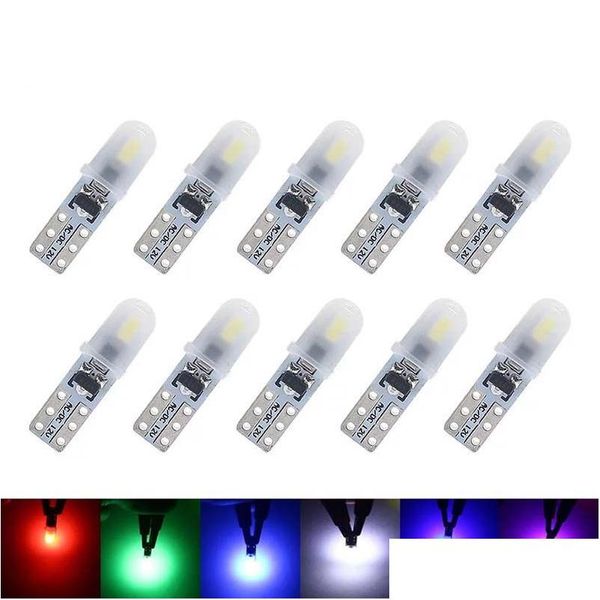 Lumières décoratives 10pcs / set T5 Tableau de bord du véhicule LED 2 3014 SMD Lampe de tableau de bord de lecture LED-BB Blanc 12V DC Drop Drop Livrer Dhznn