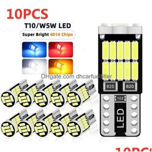 Luces decorativas 2/6/10/20/30/40/50pcs T10 W5W 194 501 CANBUS LED SIN ERROR CAR LÍNEA INTERIOR 26 SMD 4014 CHIP PURE WHITE TIERNO DHUBH