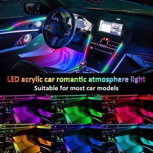 Decoratieve lichten 22 In 1 neon LED -auto Interieur Licht Acryl LED Ambient Car Light Decoratieve autolampen Accesso voor volledige universele sfeer T240509