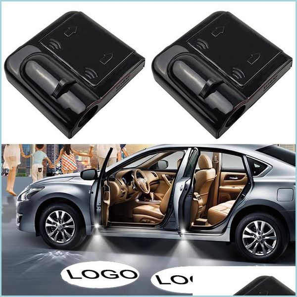 Luces decorativas 2 piezas Puerta de automóvil LED Bienvenido LOGO LOGO GHOST SHADOH Light Wireless Styling Cortesía Lámpara Accesorios Drop Dhro3