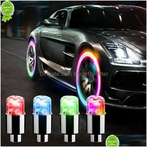 Lumières décoratives 4 PCS Capeur de roue pneu de voitures pneu Air Vae tige LED LEUR ER ACCESSOIRES POUR LA MOTOCYLE DE MOTOROCLE Waterproo Drop Livraison MO DH6EO