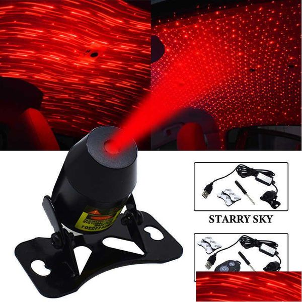 Luces decorativas Coche Ambient Star Luz interior Led Usb Dj Atmósfera Techo Noche Romatic Láser Gota Entrega Móviles Motocicletas L Dhn7J