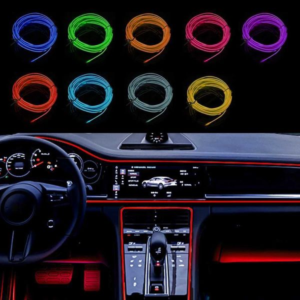 Lumières décoratives voiture autocollant bricolage décoration intérieure LED lumière froide pour Volkswagen VW Golf 4 5 6 7 Polo Passat Tiguan Jetta Beetle B5 B6 B7 T4 T5L240109