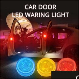 Lumières décoratives Lumière de porte de voiture LED Avertissement Lampe anti-collision Lampes flash Rouge Alarme sans fil BB Strobe Turn Signal Parking BBS Drop Dhdlo