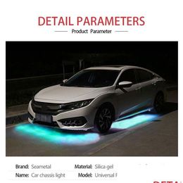 Luces decorativas Coche Flexible Underglow Strip Light LED Underbody Control remoto / Aplicación Control RGB Neón Ambiente Ambiente Lámpara Drop Entrega DHTJU