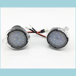 Decoratieve lichten voor Ford Led Side Mirror Puddle Light Lamp White 18Led Explorer Mondeo Edge TauruSP F150 Pick Up Heritage 2pcs/Lot Dhxag