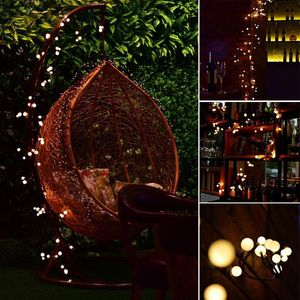 Decoratieve lichten IndoorOutdoor Fairy LED Globe String Lights 72 Bollen LED-snaarverlichting voor terras Backyard Cafe Garden Christmas Bistro