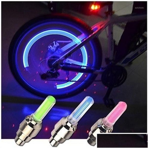 Lumières décoratives Intérieur Externe Voiture Moto Hub Lampe Capteur Roue Pneu Pneu Air Vae Tige Décoration Lumière Caps ER LED Drop Deli Dhbei