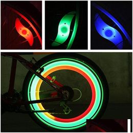 Lumières décoratives LED vélo vélo a parlé accessoires de lumière lampe flash étanche lumineux BB vélo roue pneu éclairage 4 couleurs goutte Dhf4Q