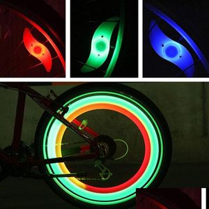 Lumières décoratives LED lumières de vélo accessoires de lumière de rayon de vélo lampe flash étanche lumineux BB vélo roue pneu éclairage 4 couleurs Dhc0J