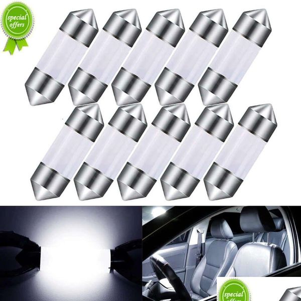 Lumières décoratives Nouveau 10 pièces C5W feston LED Bbs 31Mm 36Mm 39Mm 41/42Mm 12V 7500K blanc voiture intérieur carte dôme lampes de lecture licence D Dhx1O