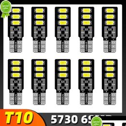 Lumières décoratives Nouveau 10 pièces lampe de signalisation de voiture W5W T10 Led Bbs Canbus 5630 6Smd 12V 6000K 194 168 Ledfeux de liquidation licence de lecture Dro Dhy6X