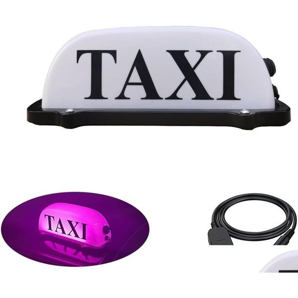 Lumières décoratives Pink Taxi Sign Light pour la voiture USB Batterie rechargeable LED de dôme imperméable avec livraison de base de base scellée Mobiles M DH8PX