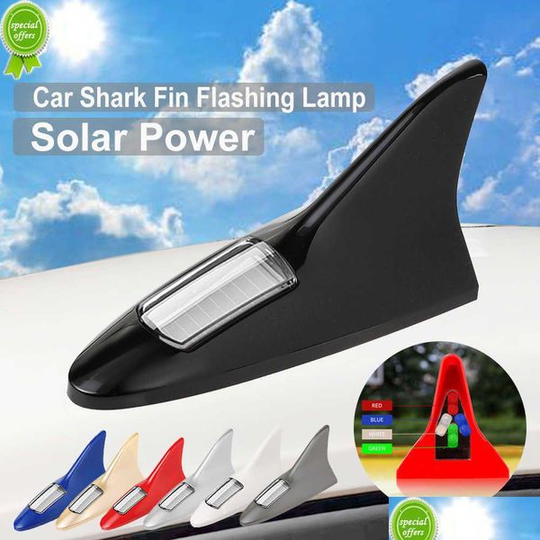 Lumières décoratives en forme d'aileron de requin en forme de lumière de voiture à LED solaire Avertissement de sécurité Strobe Driving Décoration Accessoires de toit Drop Delivery Mobil Dhkhz