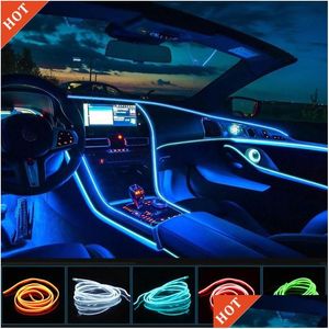 Bandes de lumières décoratives LED bande de néon de voiture lampe flexible intérieure câblage El pour bricolage lumière ambiante USB atmosphère de fête Diodeled Dro Dhe47