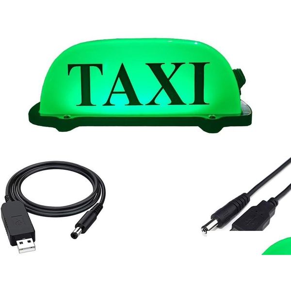 LUMIÈRES DÉCORATIVES SIGNIR USB Batterie rechargeable toit magnétique Cabine imperméable Haut Green éclair