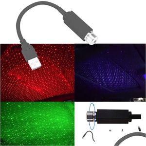 Lumières décoratives USB Mini Car toit de voiture étoile Night Light Projecteur Interior Ambient Galaxy Lampe Ajustement Éclairage mtiple ajusté Dec Otfwc