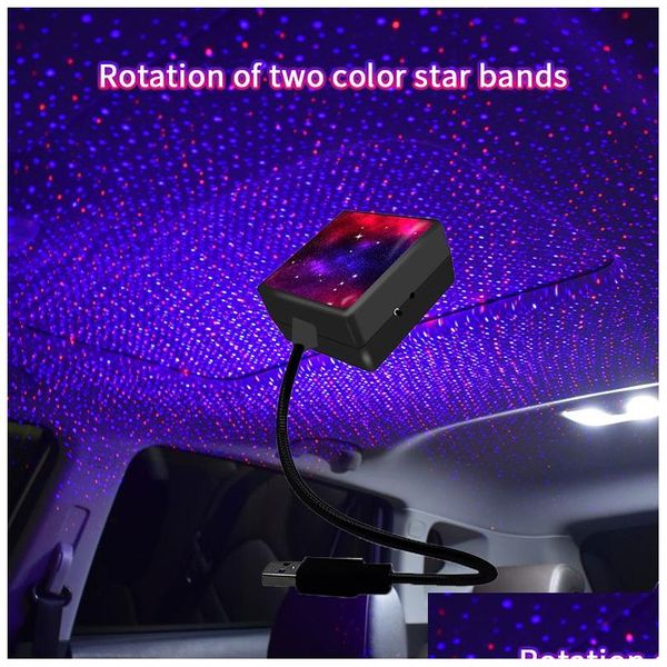 Luces decorativas Luz de estrella USB activada 4 colores y 3 efectos de iluminación Decoraciones románticas de noche USB para el hogar Sala de automóvil Fiesta Ceil Dhhcn