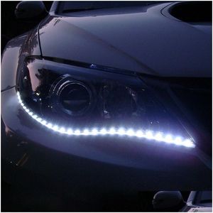 Decoratieve verlichting Waterdichte auto Flexibele ledstrip Hoog vermogen 12 V 30 cm 15 Smd Dagrijverlichting Drl Drop Delivery Automobiles Moto Ot9Dj