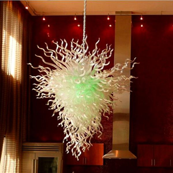 Decorativo Living Loom Lámparas colgantes Lámparas colgantes Araña de cristal de Murano soplado a mano Lámparas colgantes de cristal Bombillas LED para el hogar Art Deco 48 o 54 pulgadas