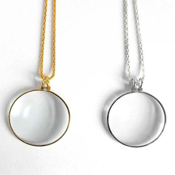 Collier de monocle décoratif avec collier de chaîne plaquée en argent en argent en argent pour femmes pour femmes