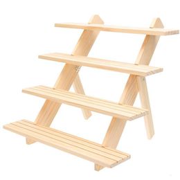 Decoratieve objecten Figurines 1 ladder display plank houten sieradenstand afneembare houder 4Layer 3Layer met oorbelrek 230327