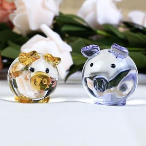 Decoratieve objecten beeldjes 1 stuk schattig kristal varken model ambachten 6 kleuren dier beeldje voor Valentijnsdag verjaardag geschenken Home Decora