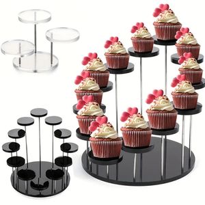 Decoratieve Objecten Beeldjes 1 Set Acryl Meerlaags Ronde Kleine Dessert Taartstandaard Ring Sieraden Display 231218