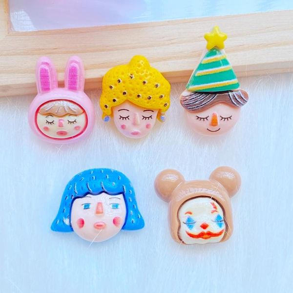 Objets décoratifs Figurines 10/20 pièces mignon dessin animé tête Portrait dos plat résine Cabochons Scrapbooking bijoux à bricoler soi-même artisanat décoration accès